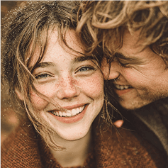 A couple sharing a close moment